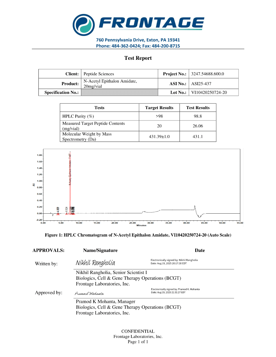 N-Acetyl Epithalon Amidate 20mg - Image 5