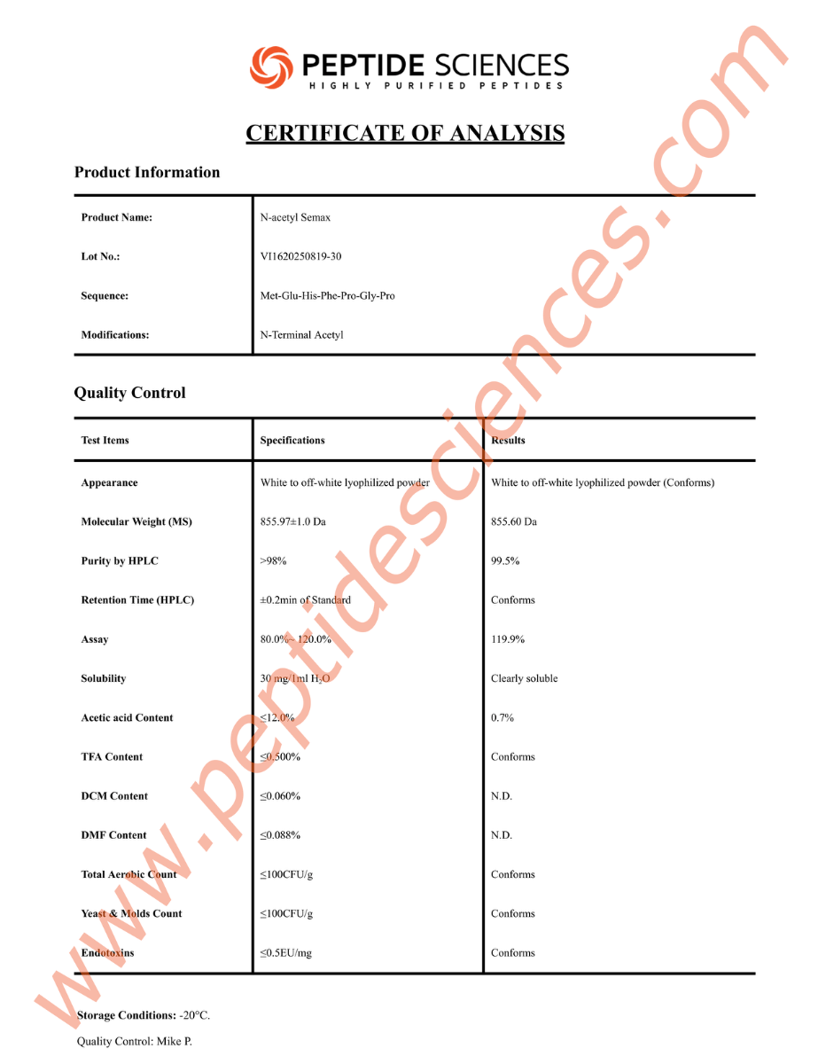 N-Acetyl Semax Amidate 30mg - Image 2